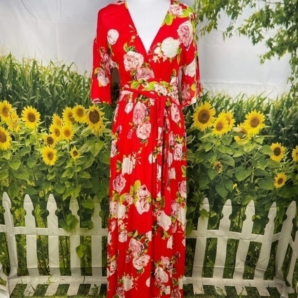 BCBG Scarlett Rose Floral Flutter Maxi Dress XS - Picture 5 of 17